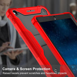 Apple iPad Mini 4 & Mini 5 (7.9 inch) Red Shockproof Rugged Case with Kickstand