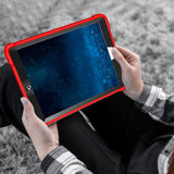 Apple iPad 7, 8, 9 (10.2 inch) Red Black Shockproof Rugged Case with Kickstand *Free Shipping*